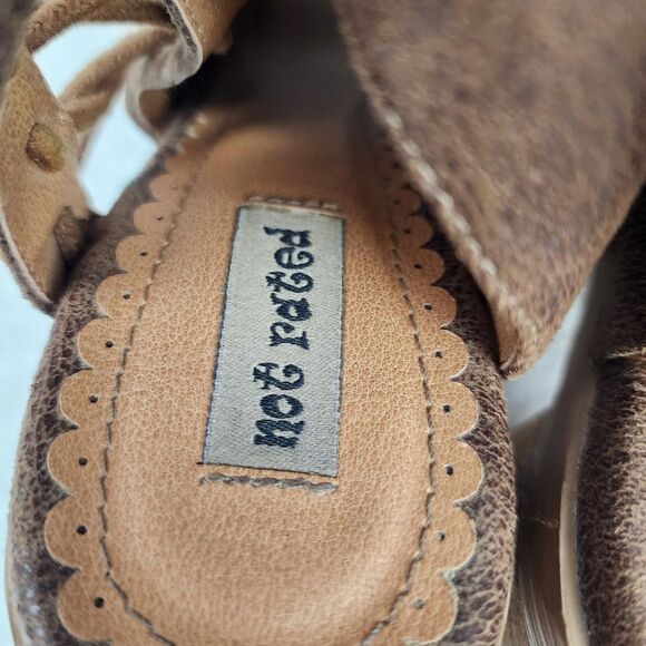 Not Rated Brown Open Toe Ankle Booties Size 7.5 - Picture 3 of 9